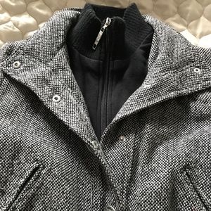 Womens Wool Bomber Coat - Size Medium
